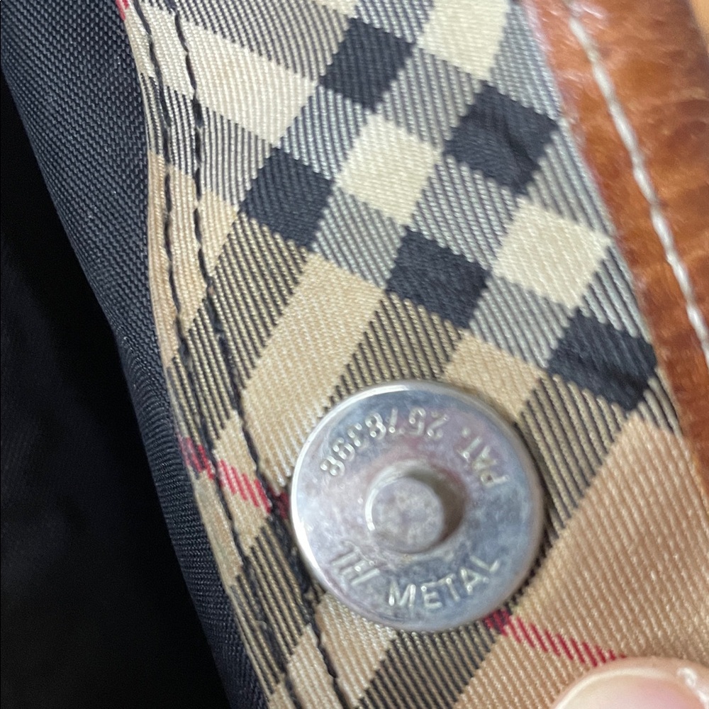 BurberryS Blue Label Plaid Tote Bag with Tan Accents - Picture 15 of 16